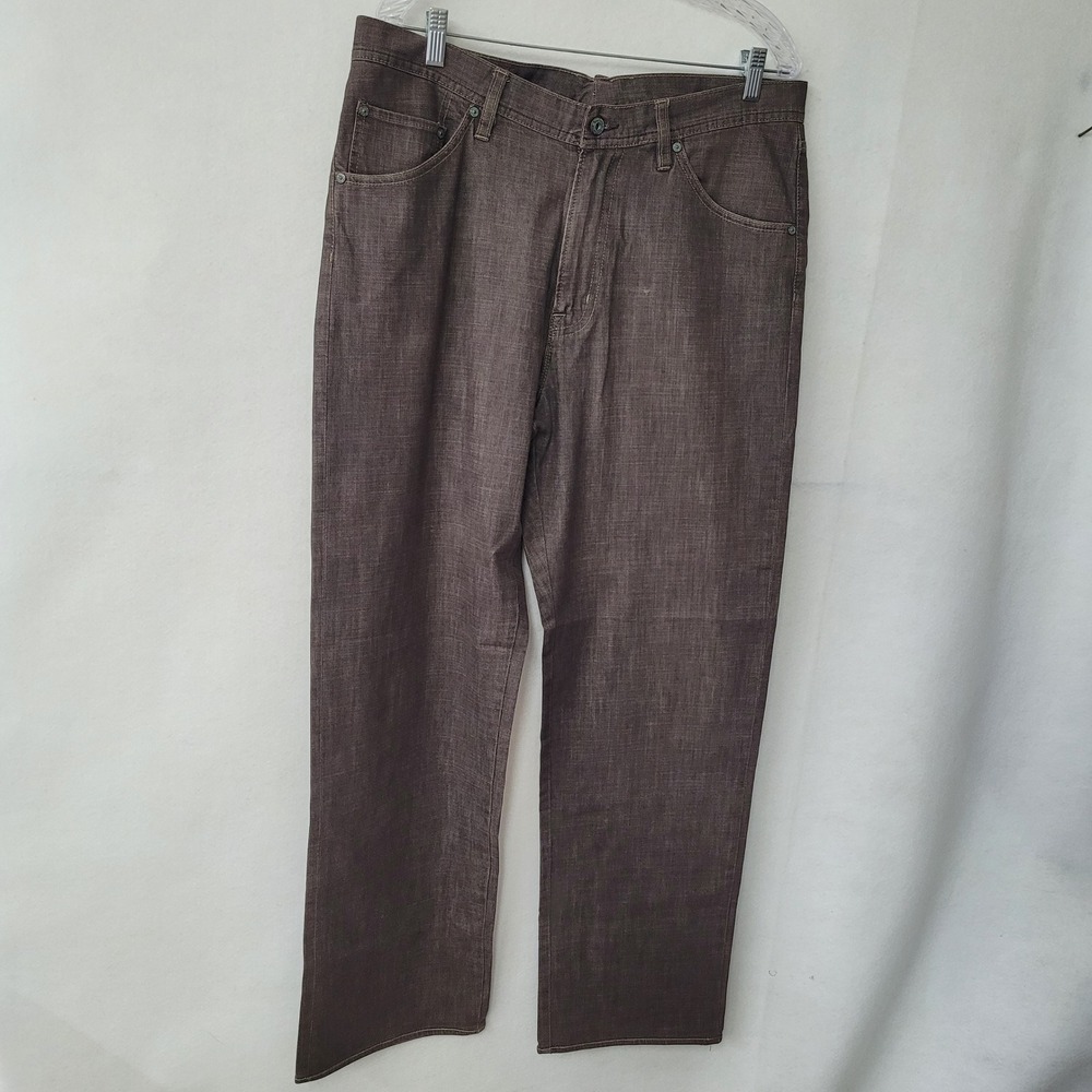 Saltaire Mens W36L32 Brown Denim‎ Jeans Relaxed Fit Casual Cotton Blend Flaw